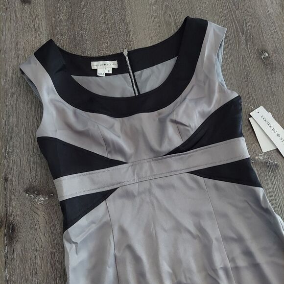 NEW London Style Black Gray Formal Business Dress 8 - Picture 2 of 9